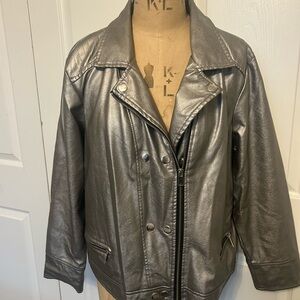 Women's Metallic Leather Jacket